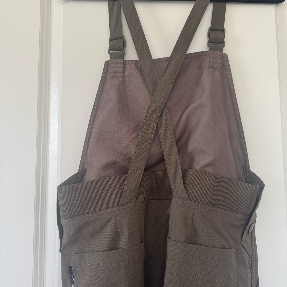 Flylow Womens Life Bib Overalls Tan/Grey color - Picture 6 of 8